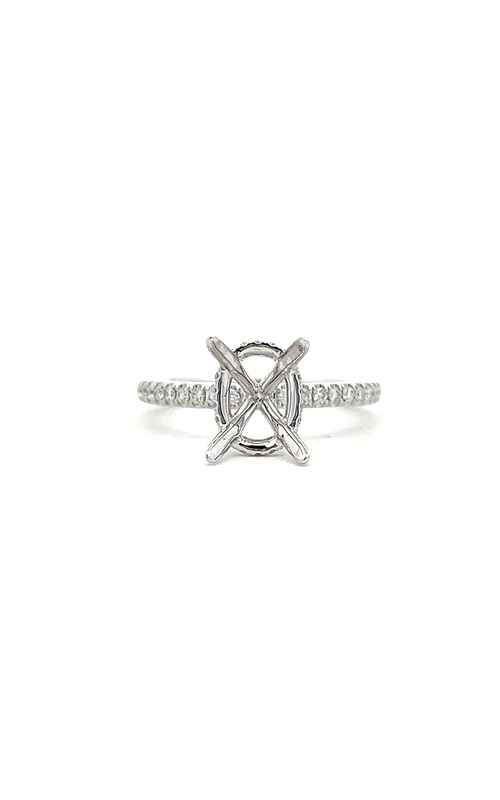 White 18 Karat Semi-Mount Ring Size 6.5 With 92=1.05Tw Round G/H Si Diamonds
