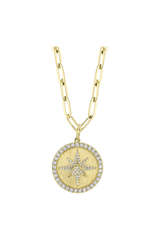 Always Dream by Heller Jewelers Medallion Necklace Yellow 14 Karat Necklace With 80 0.42Tw Round G/H Si Diamonds