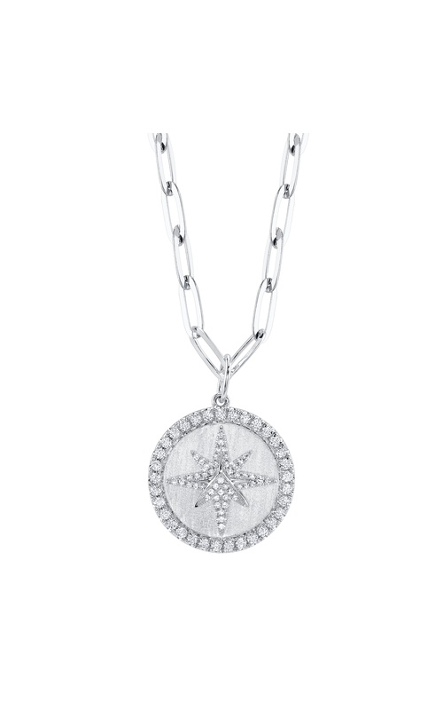 Always Dream by Heller Jewelers Medallion Necklace White 14 Karat Necklace With 80 0.42Tw Round G/H Si Diamonds