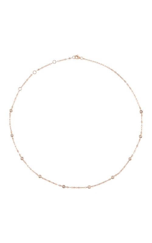 14k Rose Gold Diamond by the Yard Sparkle Chain Necklace with 10=0.20tw G/H SI round diamonds