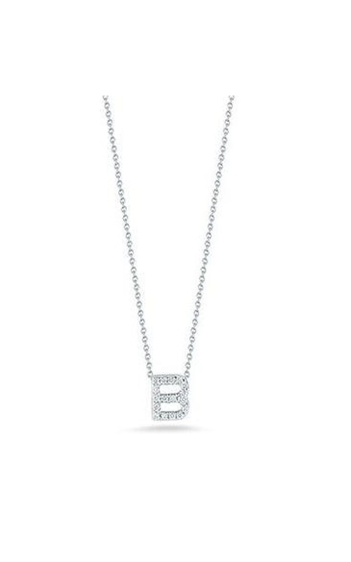 Roberto Coin White 18 Karat Diamond Love Letter B Pendant With 17=0.06Ctw Round GH SI Diamonds