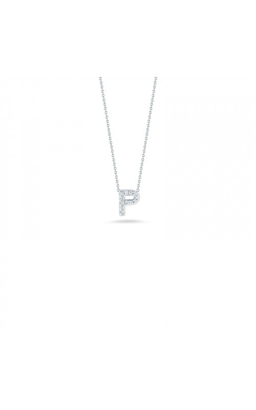 Roberto Coin White 18 Karat Diamond Love Letter P Pendant With 12=0.05Tw Round G/H Si Diamonds