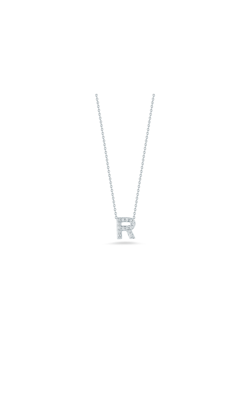 Roberto Coin White 18 Karat Diamond Love Letter R Pendant With .06Ctw G-H/SI Round Diamonds