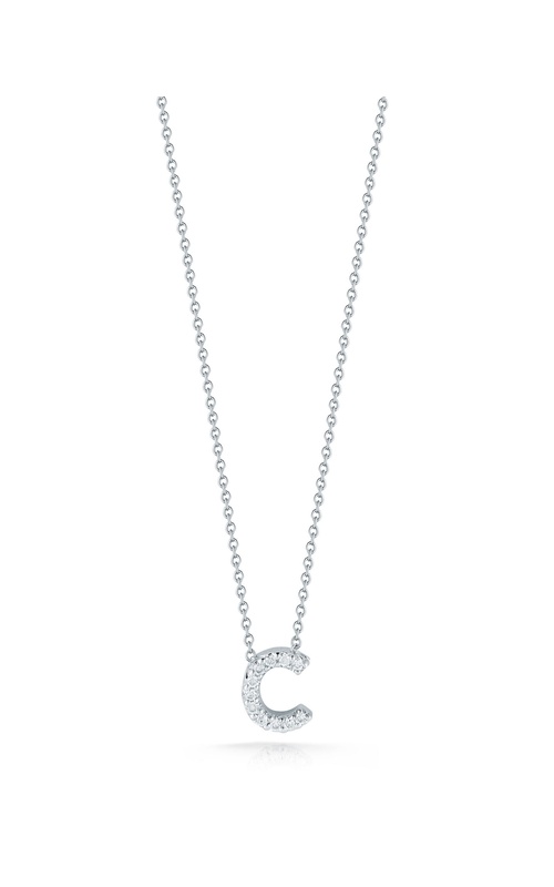 Roberto Coin White 18 Karat Diamond Love Letter C Pendant With 11=0.05Tw Round G/H Si Diamonds