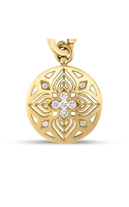 Roberto Coin Yellow 18K Arabesque Flower Pendant With 0.30Ctw Round GH SI Diamonds