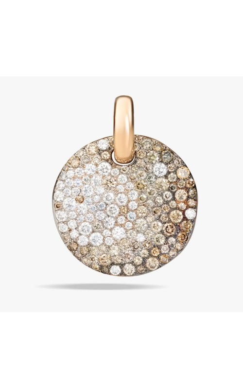 Pomellato Pendant Without Chain Sabbia Rose 18K & Black Rhodium Pendant With 85=2.20Tw Round Brown Diamonds And 56=1.60Tw Round G/H Vvs-Vs Diamonds