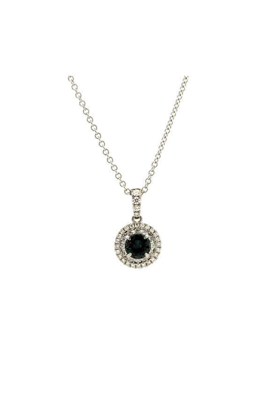 White 18 Karat Pendants With One = 0.97Ct Round Alexandrite And 40 = 0.41Tw Round G/H Si2 Diamonds