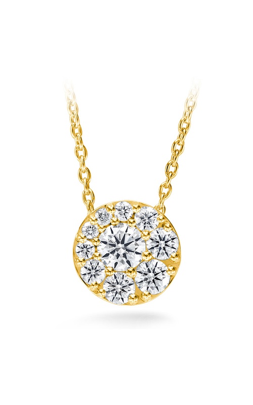 Hearts On Fire White Yellow 18K Tessa Diamond Circle Pendant 14=1.56Ctw G-H Vs-Si Diamonds