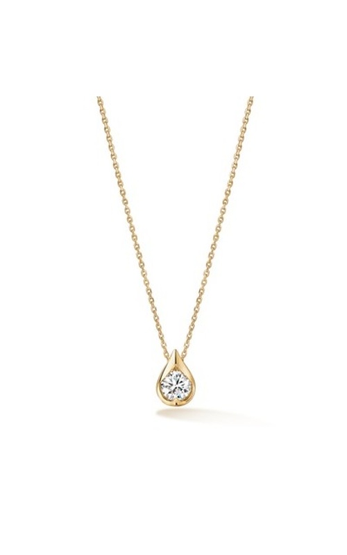 Hearts On Fire Yellow 18 Karat Lu Single Diamond Pendant Length 17 With One = 0.23Ct Round G/H Vs Diamond