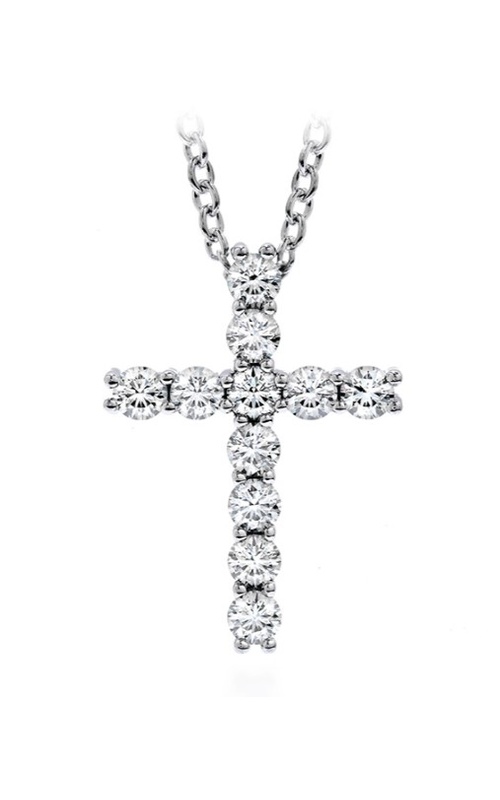 Hearts On Fire Whimsical Cross Pendant Necklace White 18 Karat Cross Necklace Length 16 With 11=0.17Tw Round I/J Vs-Si Diamonds