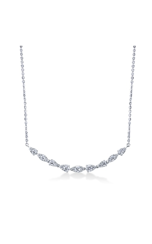 Hearts On Fire Aerial Dewdrop Pendant Small White 18 Karat Necklace Length 18 With 21=0.48Tw Round G/H Vs-Si Diamonds