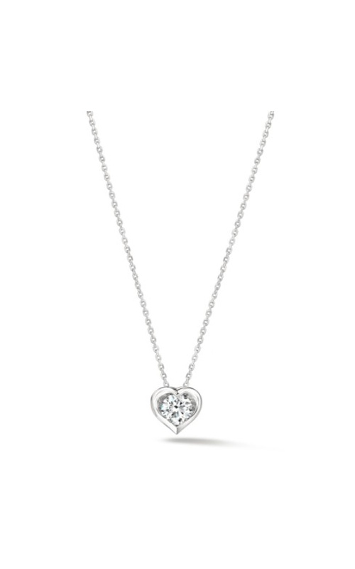 Hearts On Fire White 18 Karat Whimsical Heart Single Diamond Necklace Length 17 With One = 0.26Ct Round G/H Vs Diamond
