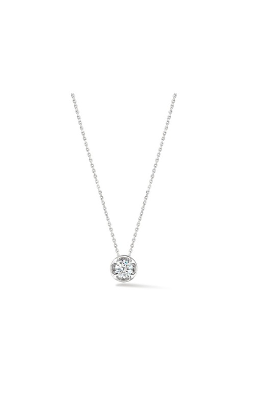 Hearts On Fire White 18 Karat Whimsical Circle Single Diamond Necklace Length 17 With One = 0.24Ct Round G/H Vs Diamond