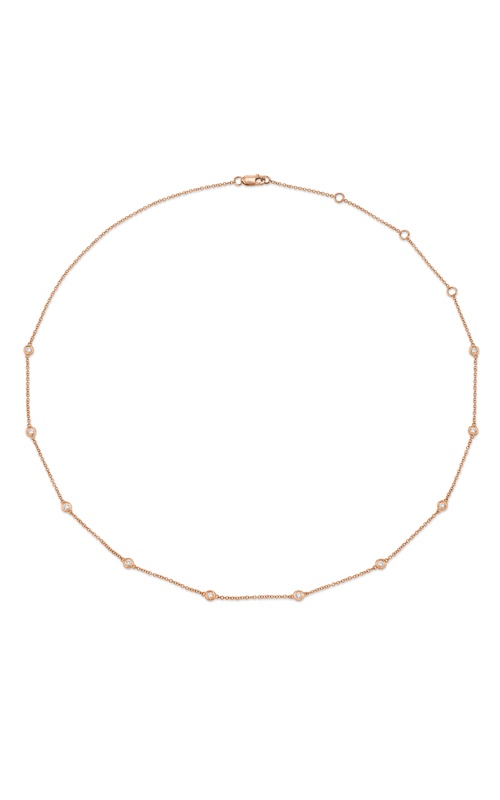 Rose 14 Karat Necklace Length 18 With 10=0.28Tw Round G/H Si Diamonds