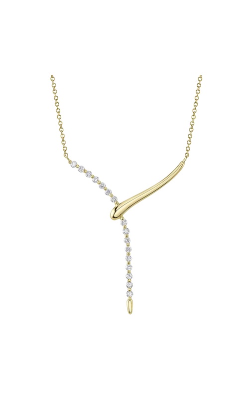 Yellow 14 Karat Diamond Necklace Length 18 With 16 = 0.31Tw Round G/H Si Diamonds