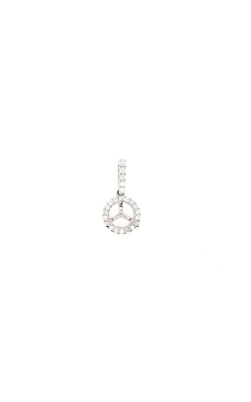 White 18 Karat Semi-Mount Pendant With 22=0.11Tw Round G/H Si Diamonds