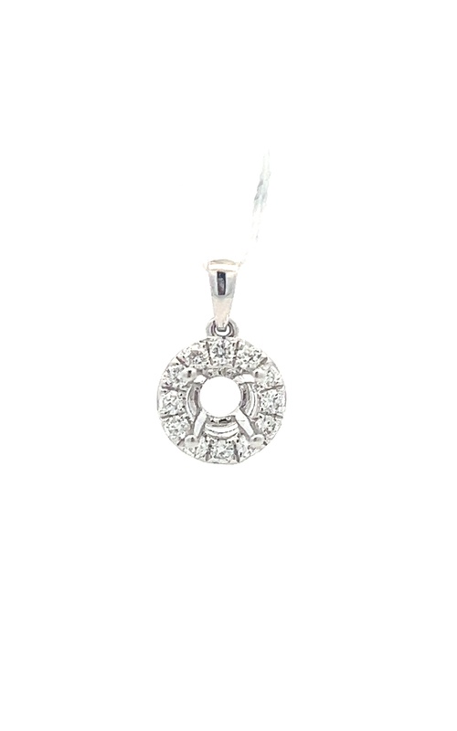 White 18 Karat Semi-Mount Pendant With 12=0.24Tw Round G/H Si Diamonds