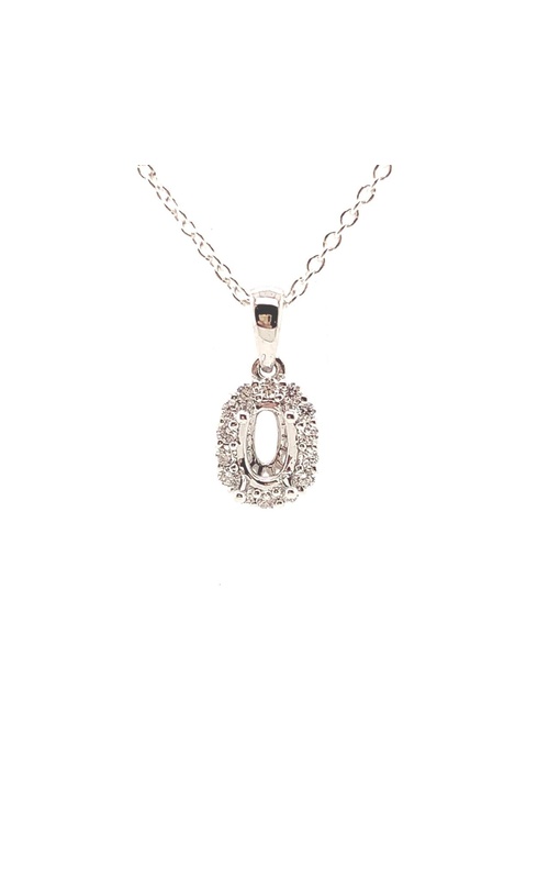 White 18 Karat Semi-Mount Pendant With 14=0.17Tw Round G/H Si Diamonds