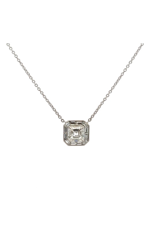 Pendant With One 2.00Ct Asscher H Si1 Diamond And 12 0.71Tw Baguette Diamonds GIA# 16932944