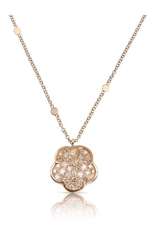 Pasquale Bruni Rose 18 Karat Petit Joli True Passion Necklace 0.12Tw Round Diamonds And = 0.40Tw Round Champagne Diamonds