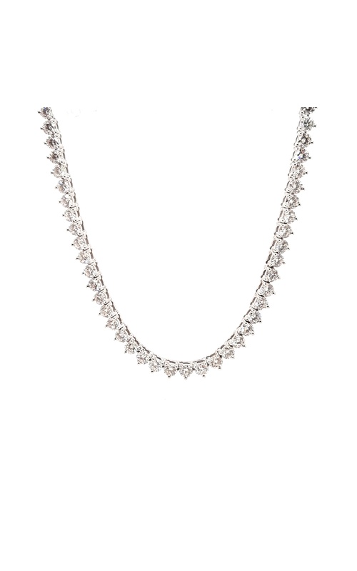 White 18 Karat Diamond Tennis Necklace Length 17 With 161 8.03Tw Round G/H Vs Diamonds