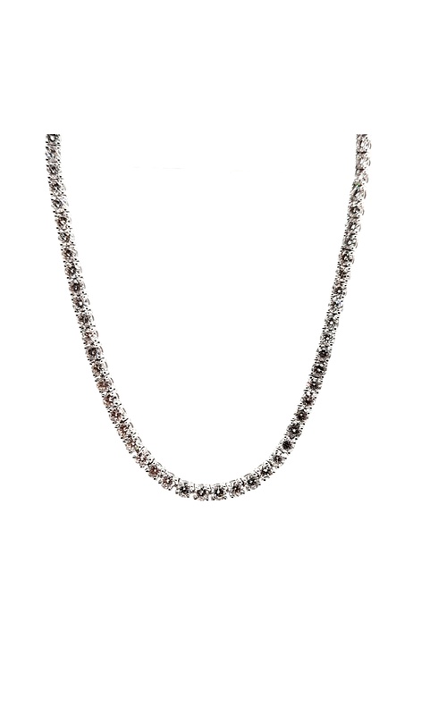 White 18 Karat Tennis Necklace With 163=8.15Tw Round Diamonds