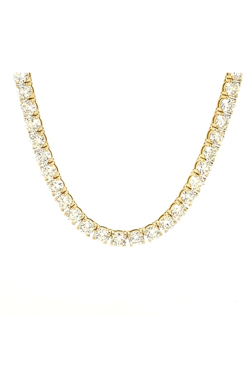 Yellow 14 Karat Necklace With 94=28.75Tw Round H/I Vs-Si1 Diamonds