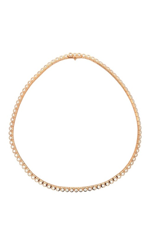 Harry Kotlar Scallop Rose 18 Karat Necklace Length 17 With = 7.54Tw Round G Vs2 Diamonds