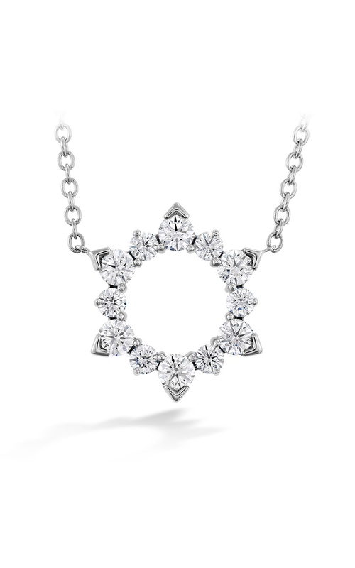 Hearts On Fire 18 Karat Aerial Eclipse Pendant Length 18 With 12=0.50Tw Round I/J Vs-Si Diamonds
