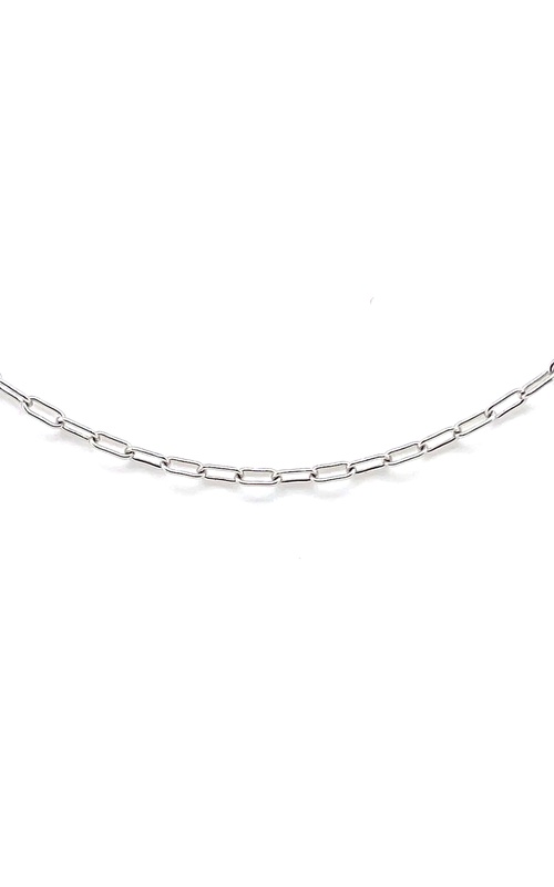 White 14 Karat Solid Paper Clip Chain Length 7
