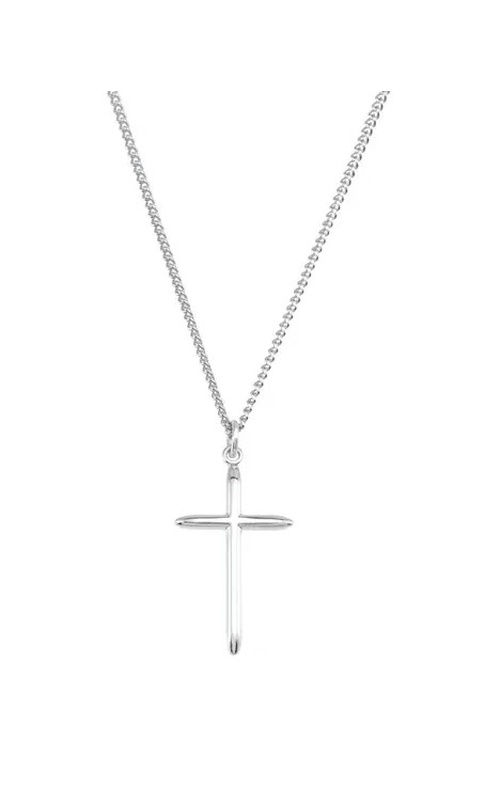 STERLING SILVER CROSS NECKLACE 18