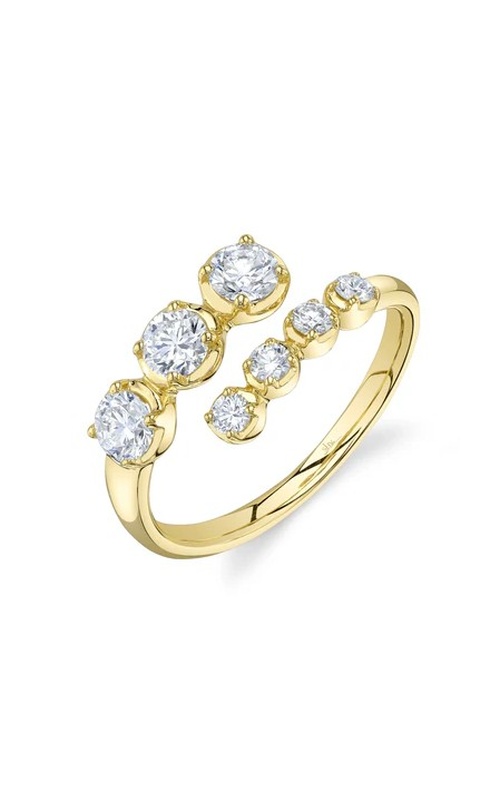 Yellow 14 Karat Fashion Ring Size 7 With 7 = 0.90Tw Round G/H Si Diamonds