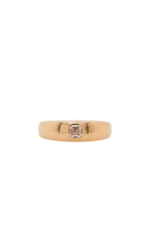 18KY W/ 1=0.34CTW D/E VS DIAMONDS DOME SET IN BEZEL SIZE: 6.5