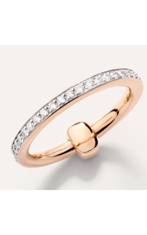 Pomellato Rose 18 Karat Together Ring Size 54 With 41=0.48Tw Round G/H Vvs-Vs Diamonds