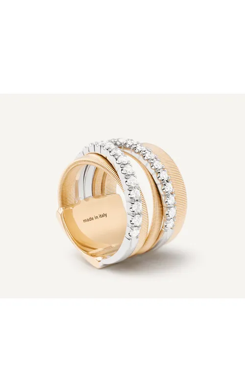 Marco Bicego 18K Yellow Gold 5-Strand Ring with 26=0.65Ctw VS-VVS G Diamonds Size: 7