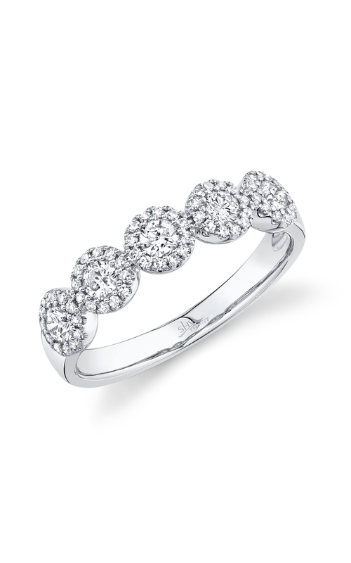 White 14 Karat Fashion Ring Size 7 With 65=0.57Tw Round G/H Si Diamonds