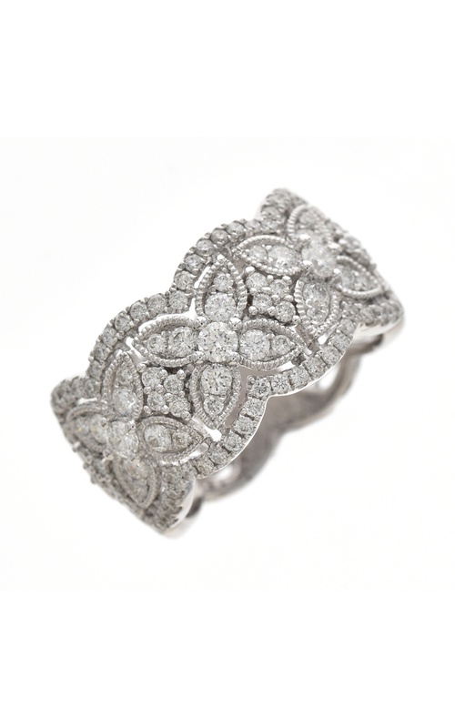 White 18 Karat Fashion Ring Size 6.5 With 105=1.09Tw Round G/H Si Diamonds