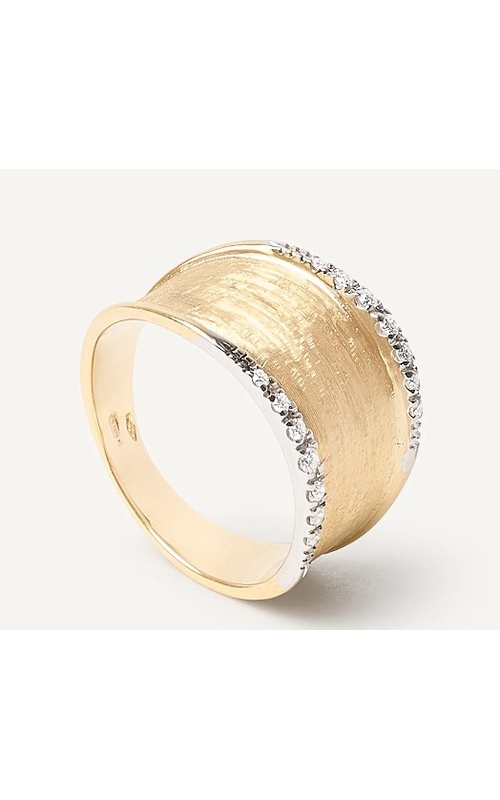 Marco Bicego Yellow 18 Karat Lunaria Ring Size 7 With 0.13Tw Round Diamonds