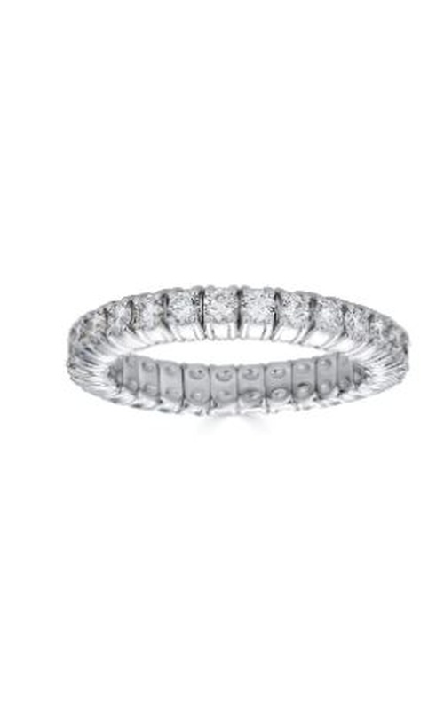 Zydo White 18 Karat Stretch Ring Size 6.5 With 28 1.23Tw Round F Vs Diamonds