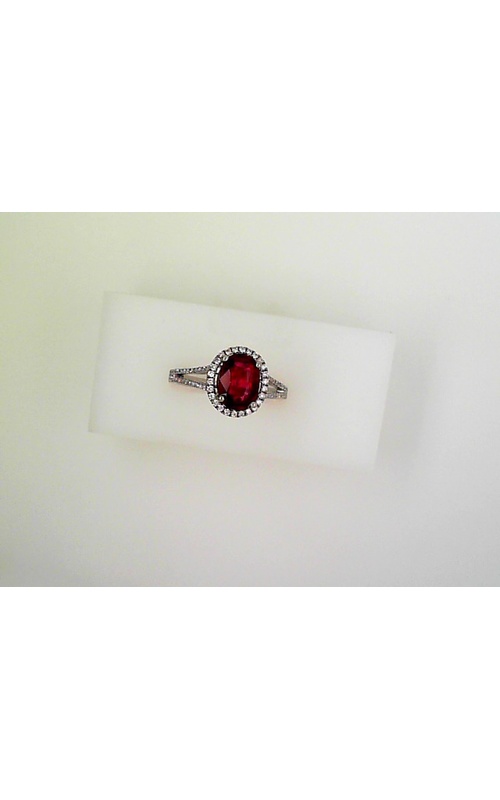White 18 Karat Fashion Ring With One 1.40Ct Oval Red Spinel And 78=0.28Tw Round Diamonds