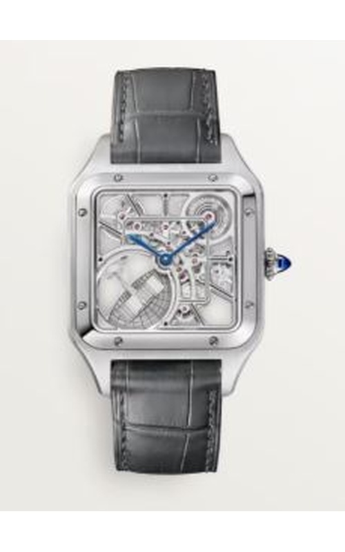 PRE-OWNED CARTIER SANTOS-DUMONT LARGE STEEL CASE ALLIGATOR STRAP AUTOMATIC MOVEMENT - WHSA0032 / 4466448037DY - BOX & PAPERS CIRCA 2024