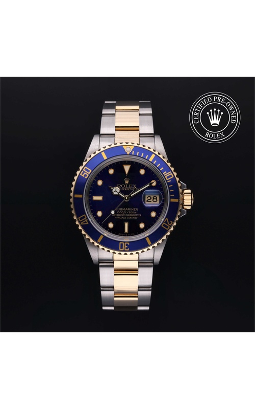 RCPO ROLEX 40MM SUBMARINER DATE S8Y BLUE BEZEL BLUE DIAL OYSTER FLIPLOCK BRACELET - 16803 / R813752 - NO BOX OR PAPERS CIRCA 1988