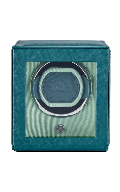 Cub Seltzer Single Watch Winder with Cover - Teal/Mint