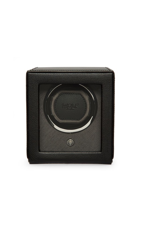 Wolf Cub Single Watch Winder With Cover - Black