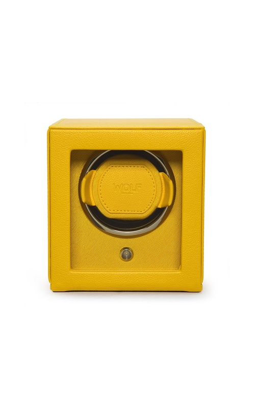 Wolf Cub Single Watch Winder With Cover - Yellow