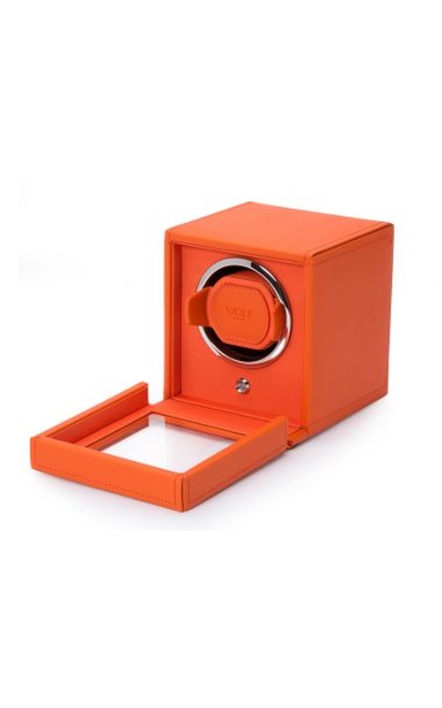 Wolf Cub Single Watch Winder With Cover - Orange
