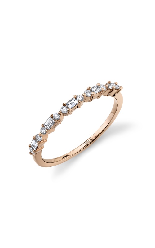 Rose 14 Karat Diamond Baguette Band With 15=0.25Tw G/H Si Diamonds