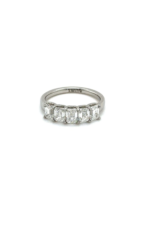 PLATINUM BAND W/ 5=2.02CTW F/G VS EMERALD DIAMONDS SET NORTH SOUTH SIZE: 6.5