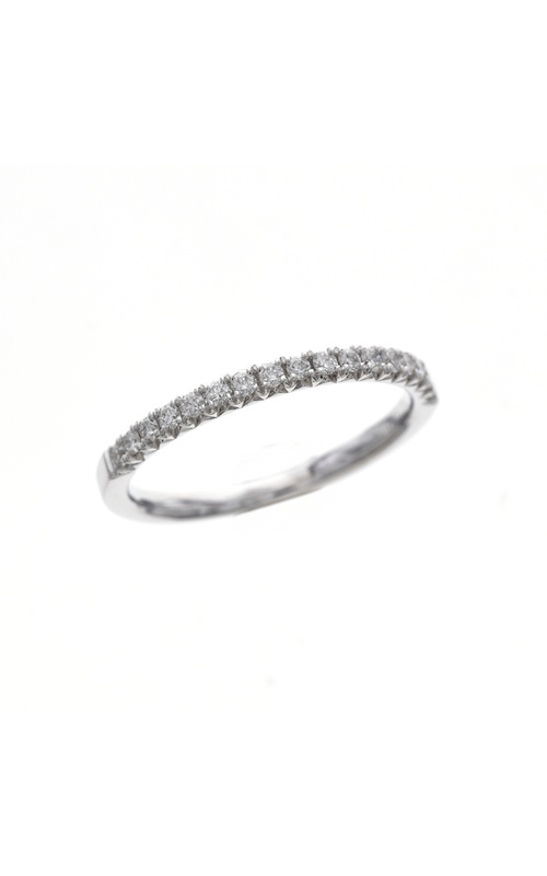 White Polished 18 Karat Wedding Band Size 6.5 With 17=0.21Tw Round G/H Si Diamonds