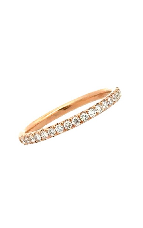 Rose 18 Karat Wedding Band Size 6.5 With 15 = 0.34Tw Round G/H Si Diamonds